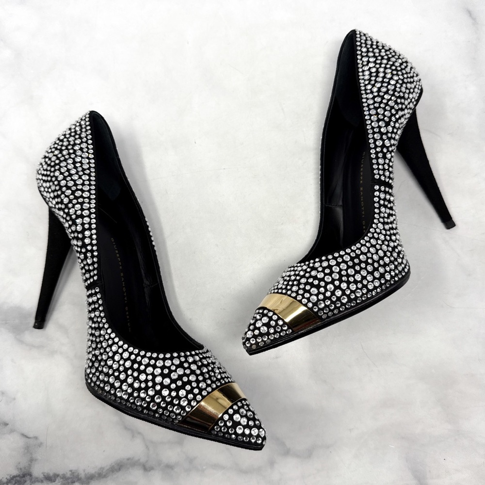 Giuseppe Zanotti Ester 110 Swarovski Crystal Embellished Pointed Toe Pump Heels - Picture 9 of 16